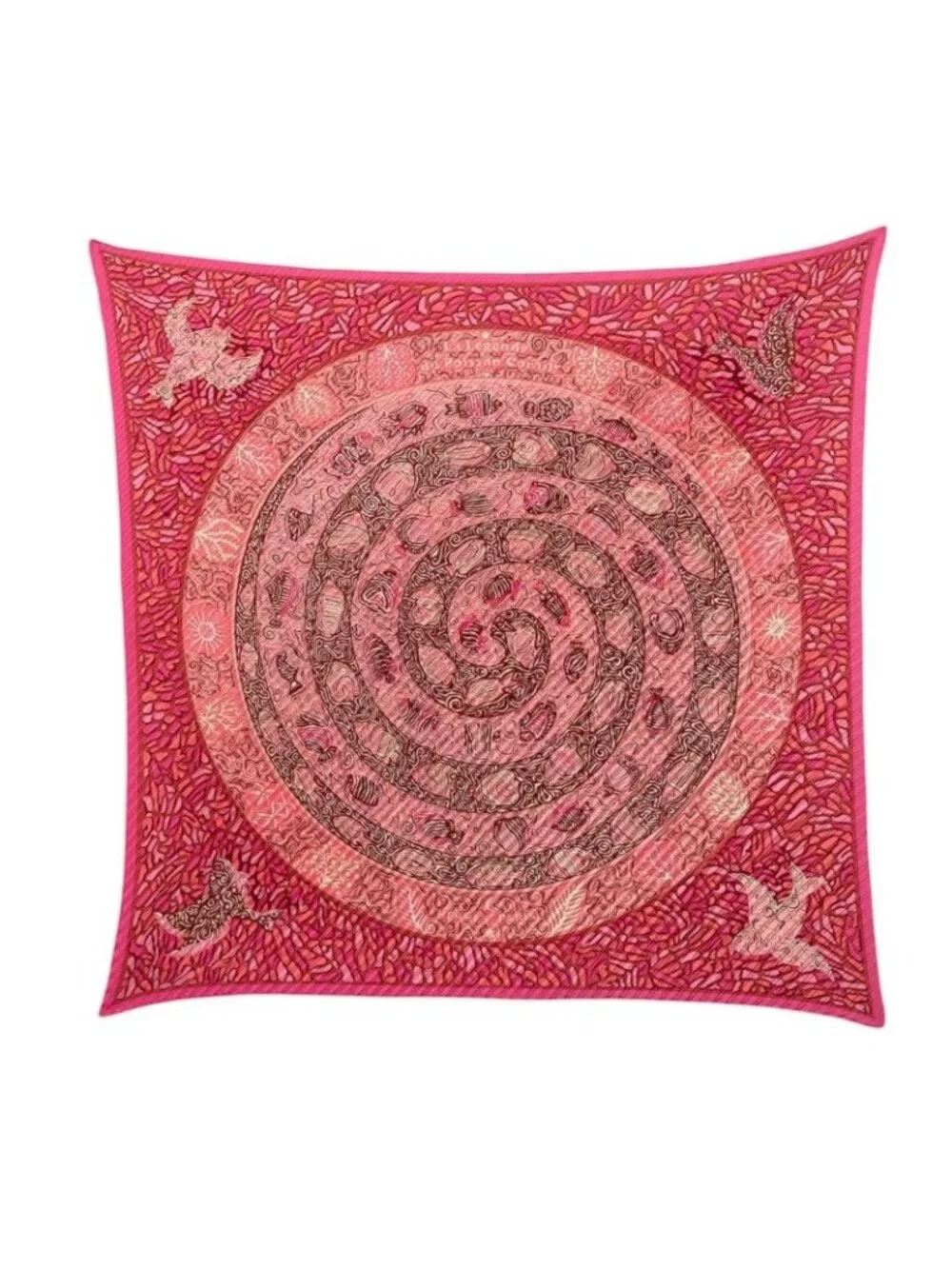 Hermes Carre la Legende du Poisson Corail Coral and Fish Legend Pleats Scarf